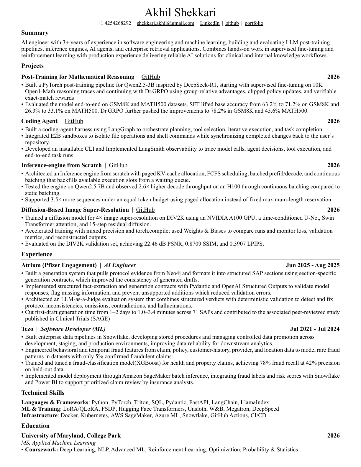 Preview of Akhil Shekkari's résumé